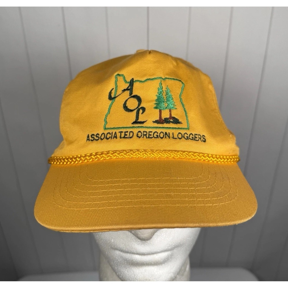 Vintage KC Oregon Loggers SnapBack Yellow Hat Hipster Outdoor Casual Travel Cap